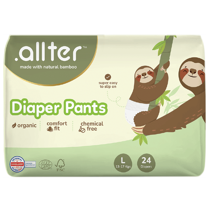 .allter Organic Bamboo Chemical Free Diaper Pant Large