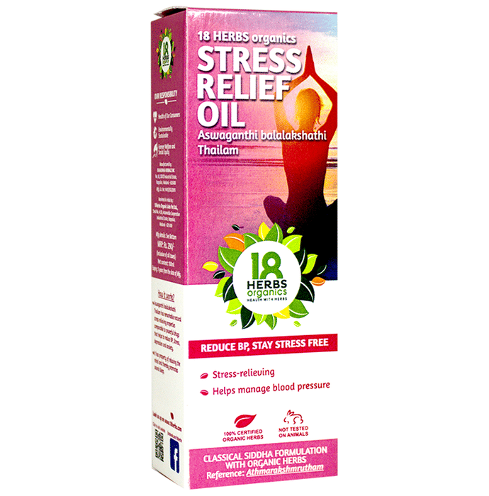 18 Herbs Organics Stress Relief Oil Aswaganthi Balalashathi Thailam