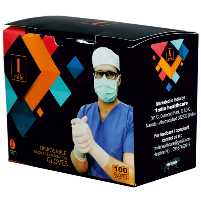 1Mile Disposable Medical Examination Glove Medium