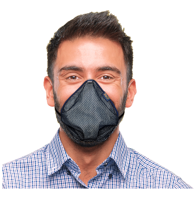 3bo Medium Deltoid Turbo Face Mask in Navy Mesh with Navy Binding
