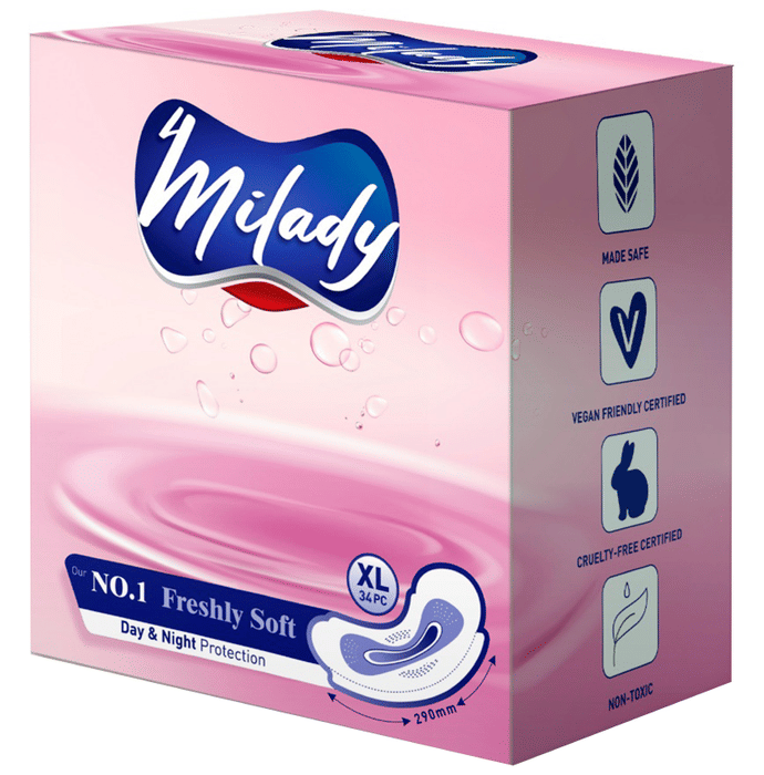 4Milady Freshly Soft Day & Night Protection Sanitary Pads (34 Each) XL