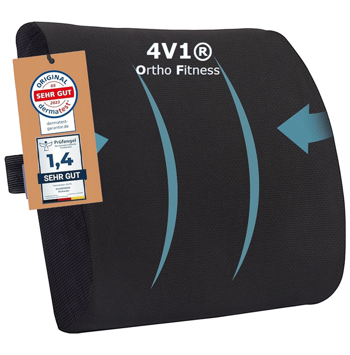 4V1 BKR15 Orthopedic Lumbar Support Pillow Standard Black