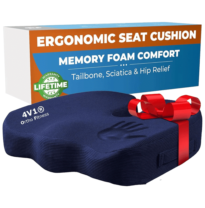 4V1 CX 12 Coccyx Orthopedic Seat Cushion Standard Blue