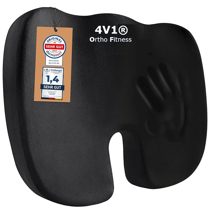 4V1 CX 6 Coccyx Orthopedic Seat Cushion Standard Black