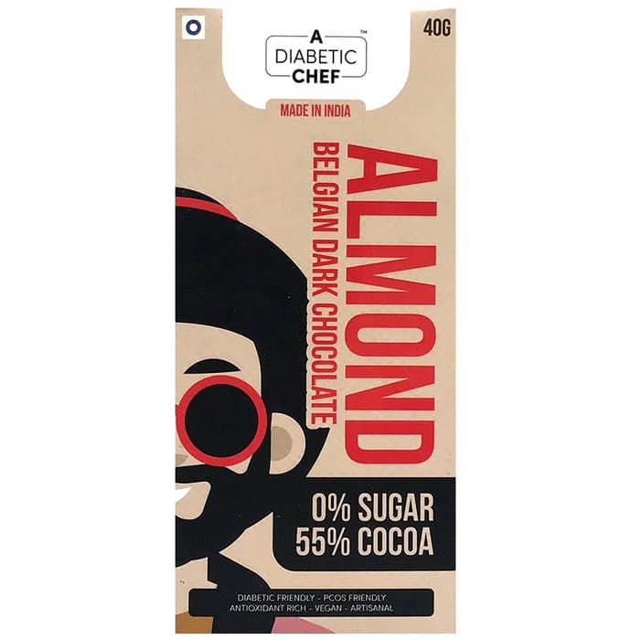 A Diabetic Chef Almond Belgian Dark Chocolate (40gm Each)