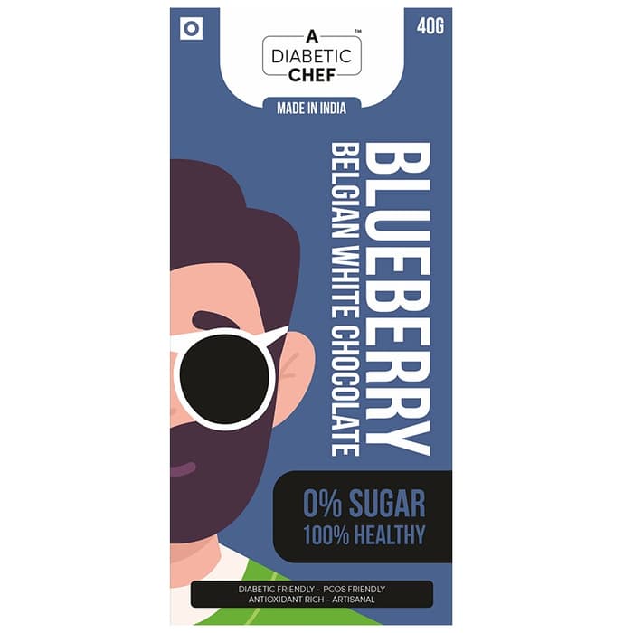 A Diabetic Chef Blueberry Belgian White Chocolate (40gm Each)