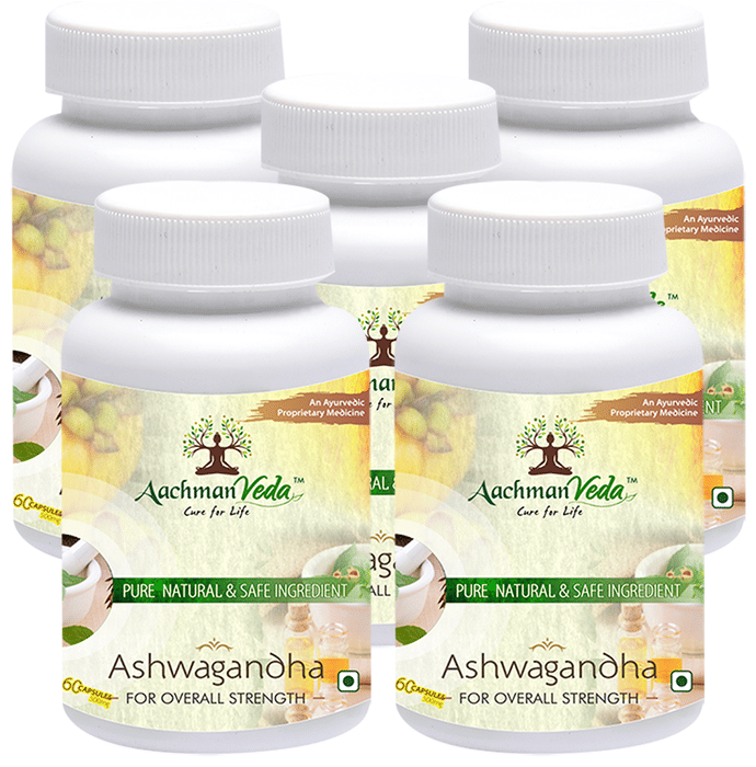 Aachman Veda Ashwagandha Capsule 500mg for Overall Strength (60 Each)