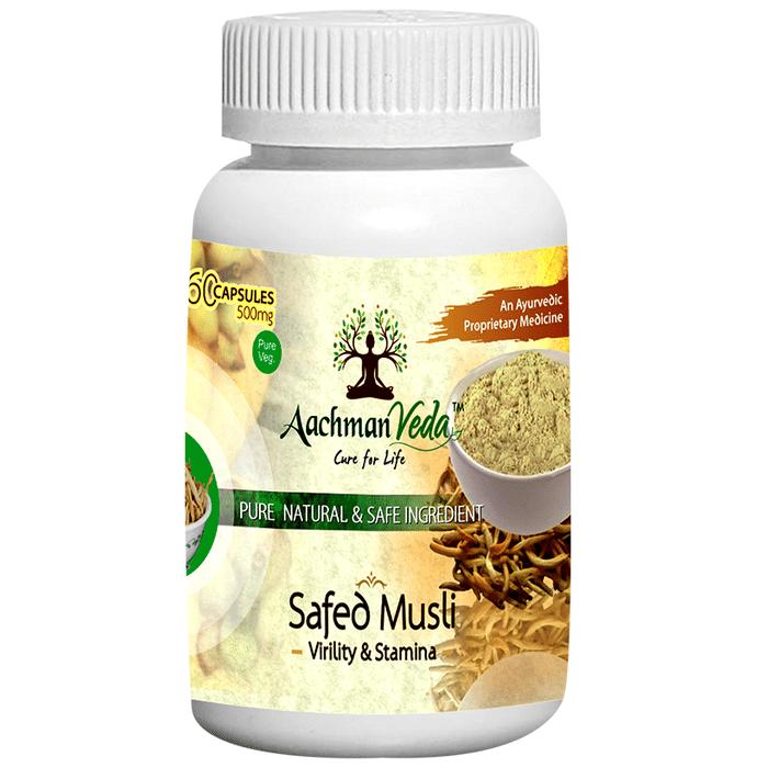 Aachman Veda Safed Musli Virility & Stamina Capsule 500mg (60 Each)