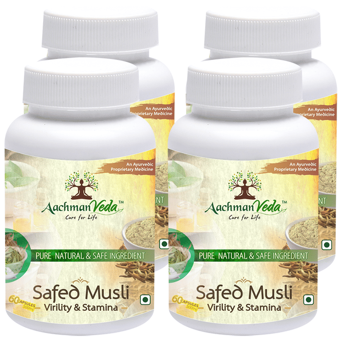 Aachman Veda Safed Musli Virility & Stamina Capsule 500mg (60 Each)