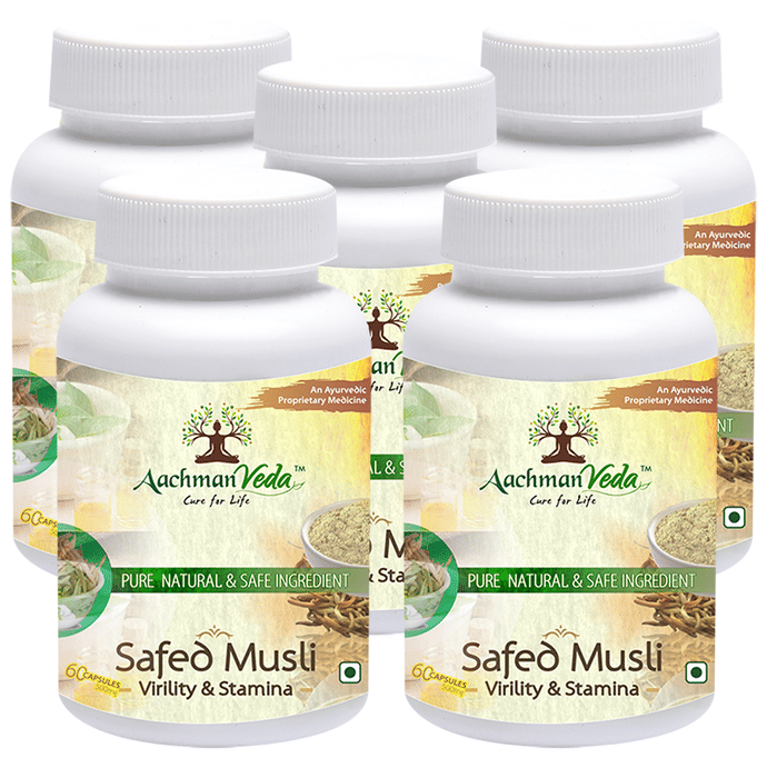 Aachman Veda Safed Musli Virility & Stamina Capsule 500mg (60 Each)