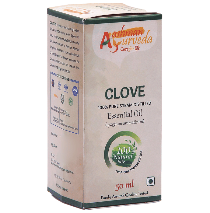 Aashman Ayurveda 100% Pure Steam Distilled Essential Oil Clove
