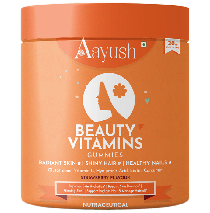 Aayush Beauty Vitamins Gummies (30 Each) Strawberry