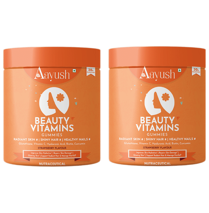 Aayush Beauty Vitamins Gummies (30 Each) Strawberry
