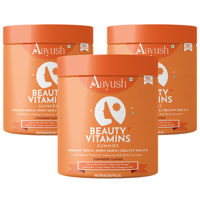 Aayush Beauty Vitamins Gummies (30 Each) Strawberry