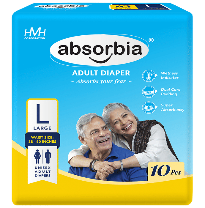 Absorbia Adult Diaper 38-60 inches Large