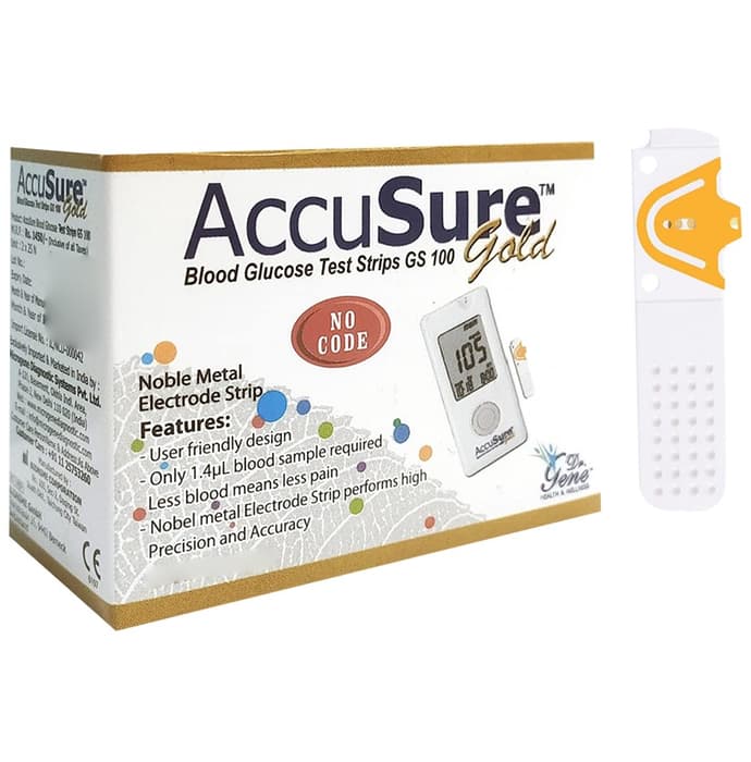 AccuSure Gold Blood Glucose Test Strip (Only Strip)