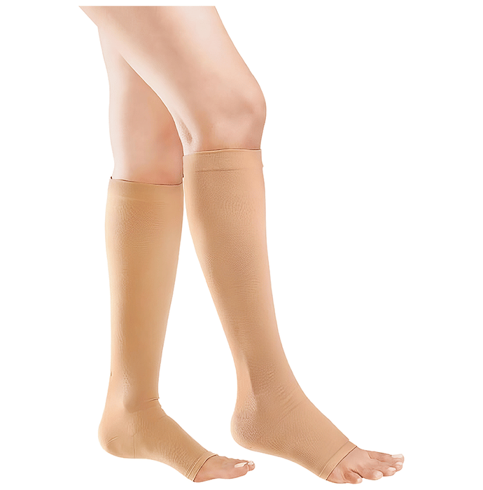 actiLEGS Class I Medical Compression Stocking Open Toe Knee Length Small Skin Colour
