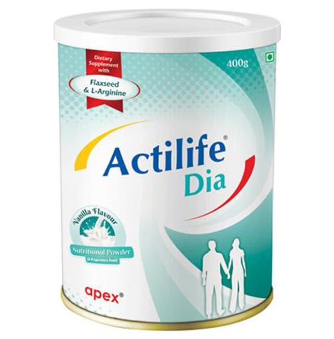 Actilife Dia with Flaxseed & L-Arginine | Sugar Free | Flavour Vanilla Powder