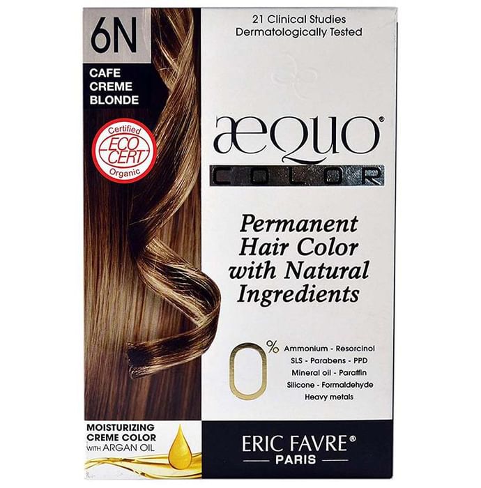 Aequo Permanent Hair Color with Natural Ingreidents Cafe Creme Blonde 6N