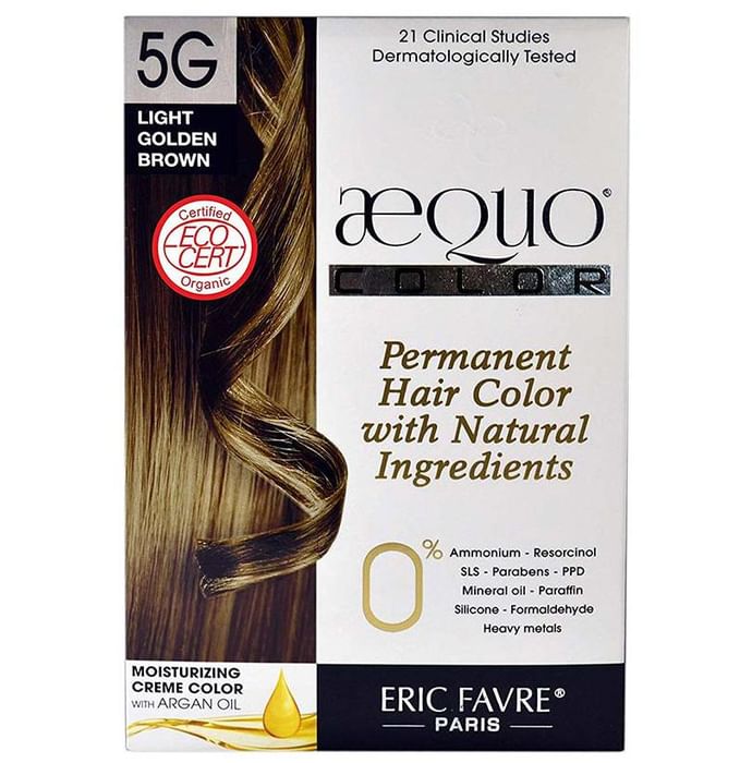 Aequo Permanent Hair Color with Natural Ingreidents Light Golden Brown 5G