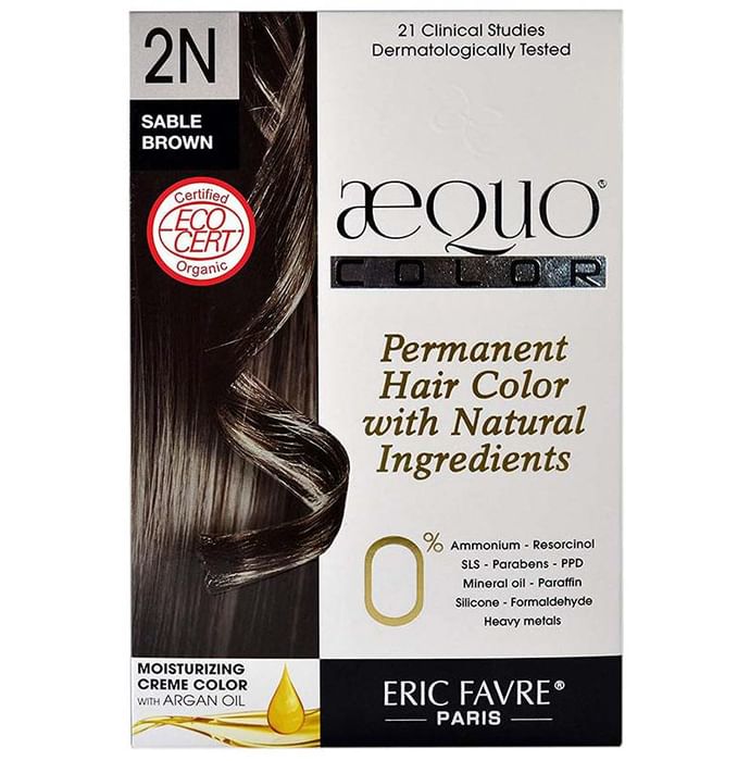 Aequo Permanent Hair Color with Natural Ingreidents Sable Brown 2N