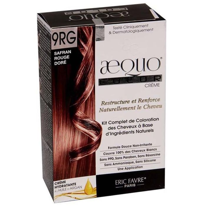 Aequo Permanent Hair Color with Natural Ingreidents Safran Rouge Dore 9RG