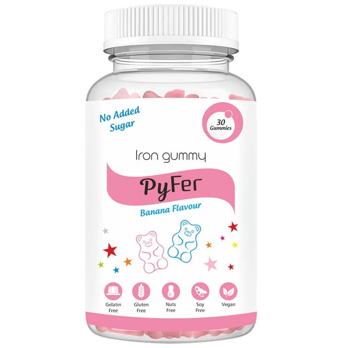 Aesthetic Softcaps Pyfer Iron Gummy Banana No Added Sugar