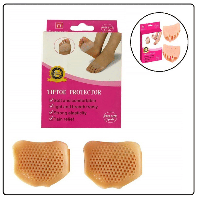 Agarwals Silicone Gel Half Toe Sleeve Anti-Skid Forefoot Soft Pad for Pain Relief (1 Pair Each)