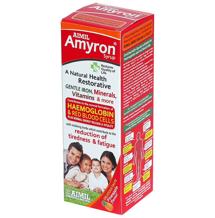 Aimil Amyron Syrup | Promotes Haemoglobin Formation, Reduces Tiredness & Fatigue