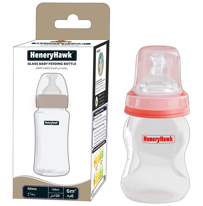 Ambitech Nautural Feeling Anti-Colic BPA Free Wide Mouth Wide Neck Borosilicate Glass Feeding Bottle
