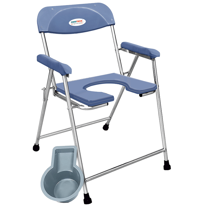 Ambitech Premium Stainless Steel Foldable Commode Chair