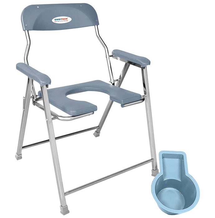 Ambitech Premium Stainless Steel Foldable Jumbo Commode Chair