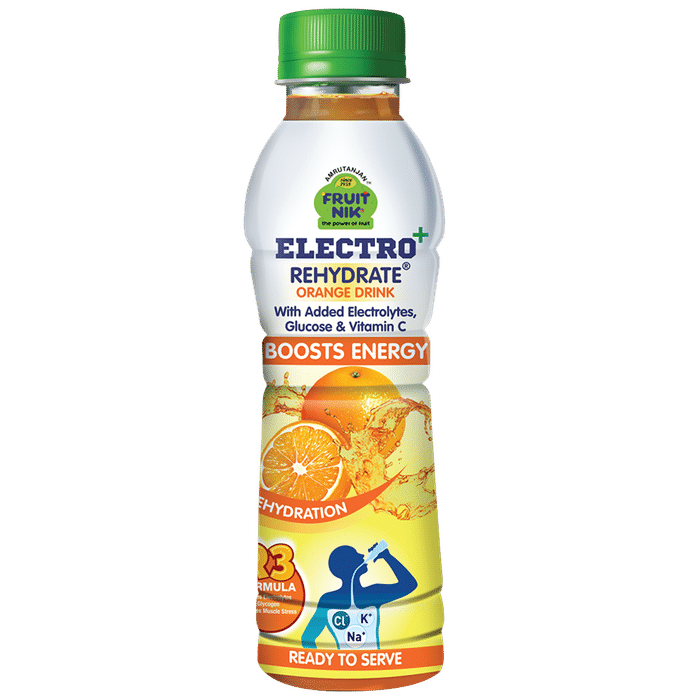 Amrutanjan Fruit Nik Electro+ Rehydrate Orange Drink