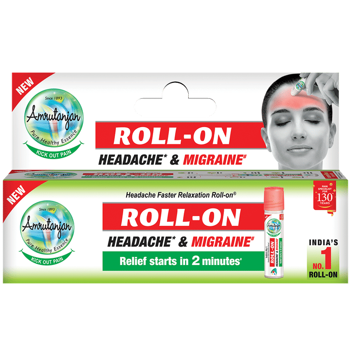 Amrutanjan Headache Non-Greasy Roll-On
