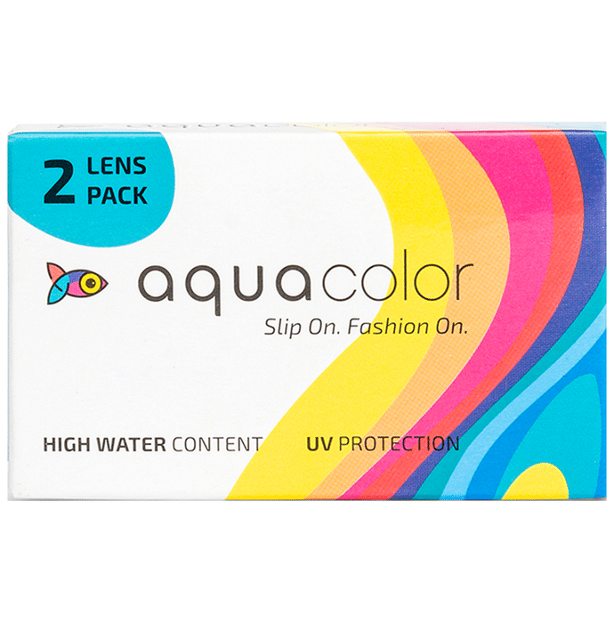 Aquacolor Monthly Disposable Zero Power Contact Lens with UV Protection Emerald Blue
