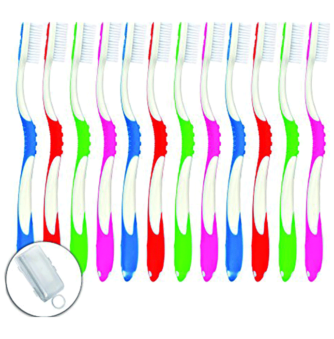 Aquawhite Deep Clean Toothbrush with Hygiene Cap Toothbrush Multicolor