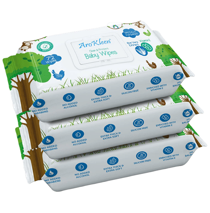 Arokleen Clean & Protect Baby Wipe (72 Each)