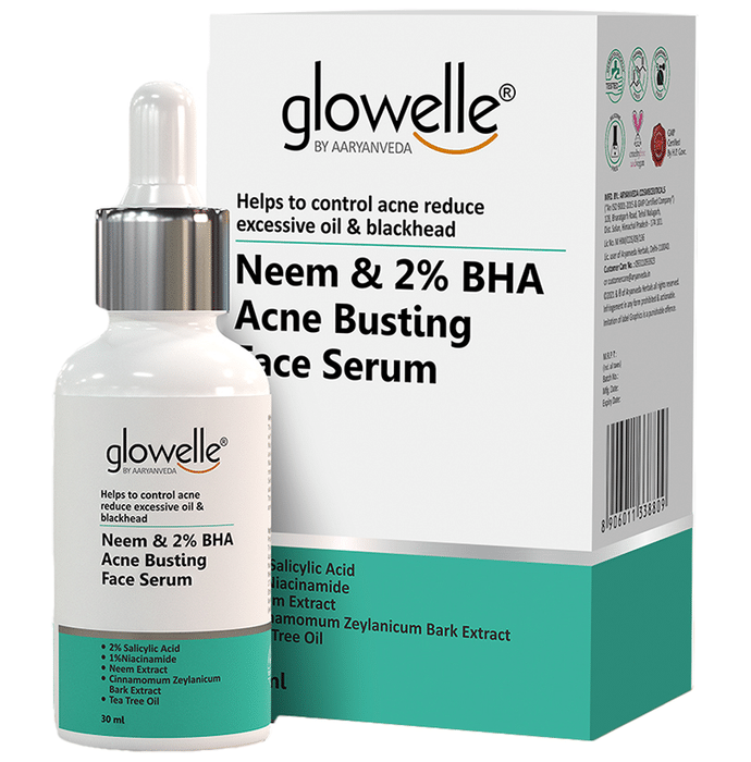 Aryanveda Glowelle Neem & 2% BHA Acen Busting Face Serum