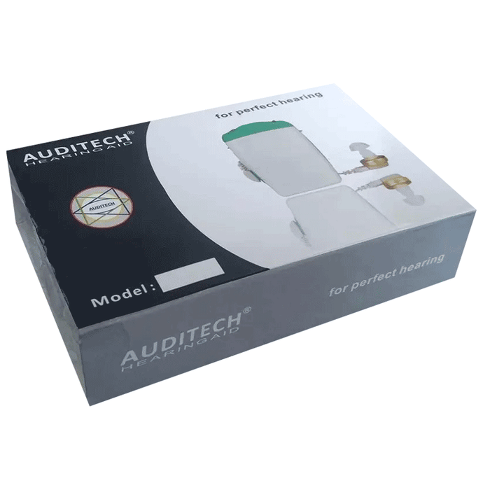 Auditech Powersound for Old Age Single Ear Pocket Style Wired Hearing Aid Grey