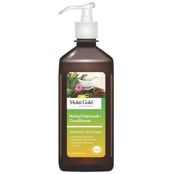Axiom Mukti Gold Herbal Hairwash + Conditioner | Helps Strengthen Hair Roots Shampoo