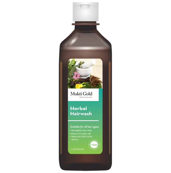 Axiom Mukti Gold Herbal Hairwash Shampoo | Helps Strengthen Hair Roots | Suitable for All Hair Types