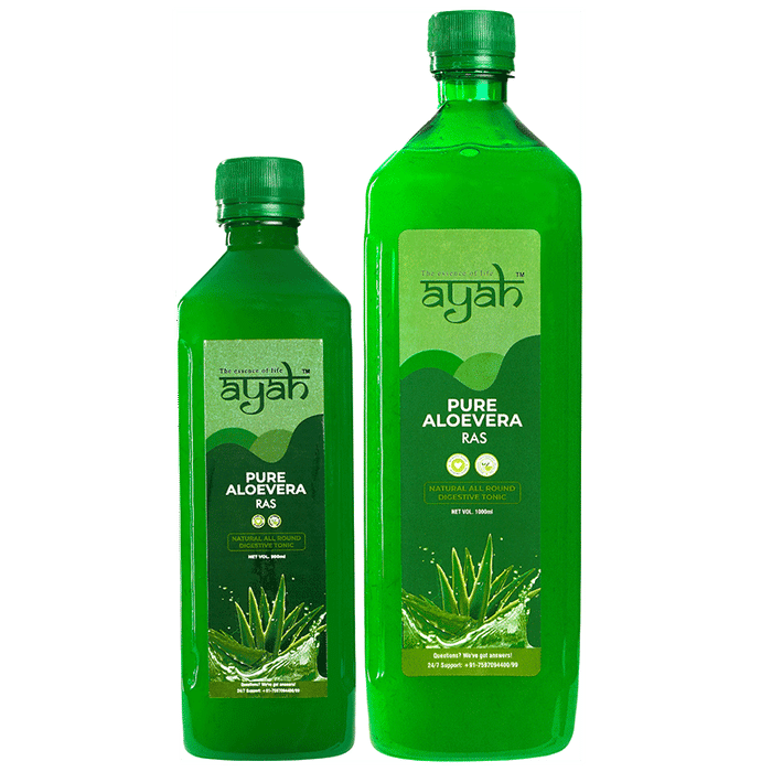 Ayah Combo Pack of Pure Aloevera Ras (500ml & 1000ml)