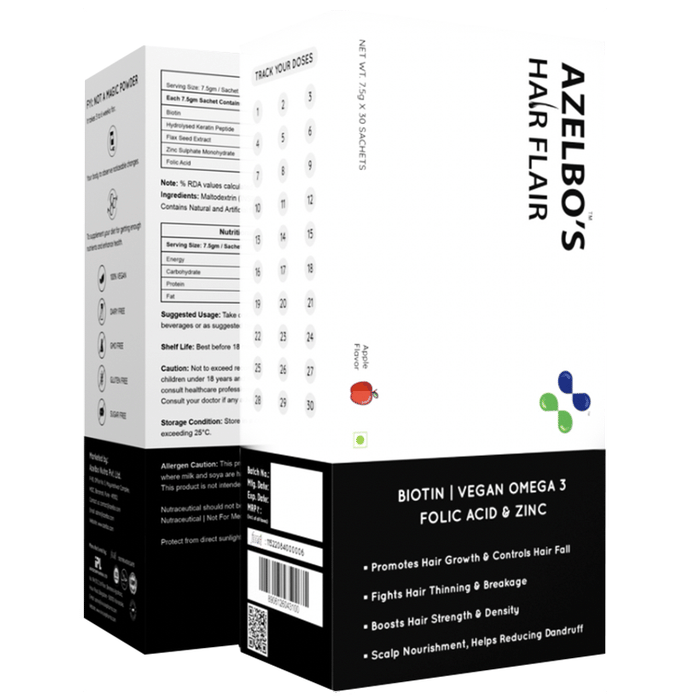 Azelbo's Hair Flair Sachet (7.5gm X 30 Each ) Apple