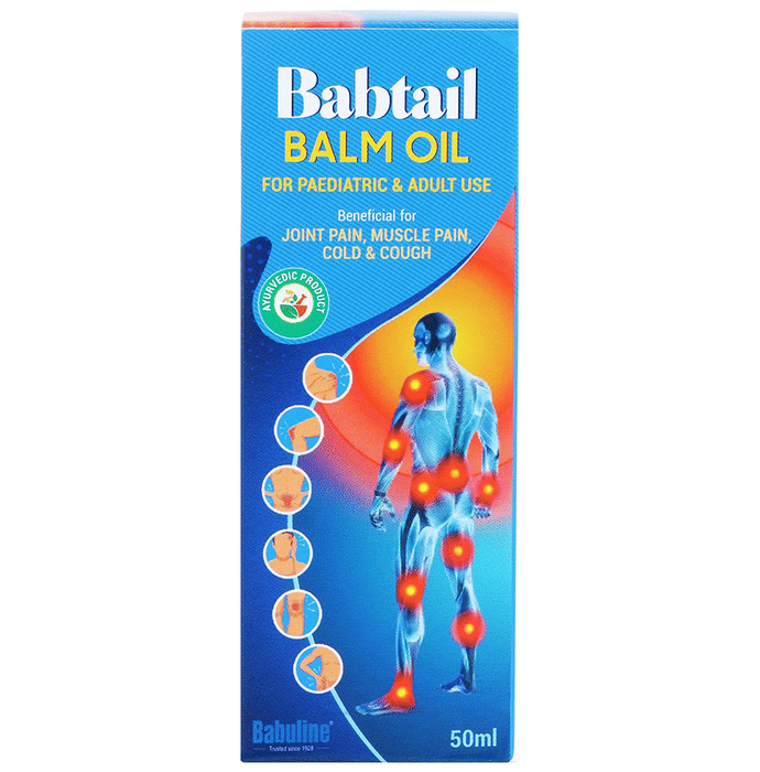 Babuline Babtail Balm Oil for Body, Back, Knee, Legs, Shoulder and Muscle | Relief from Cold, Cough, Headache, Blocked Nose (50ml Each)