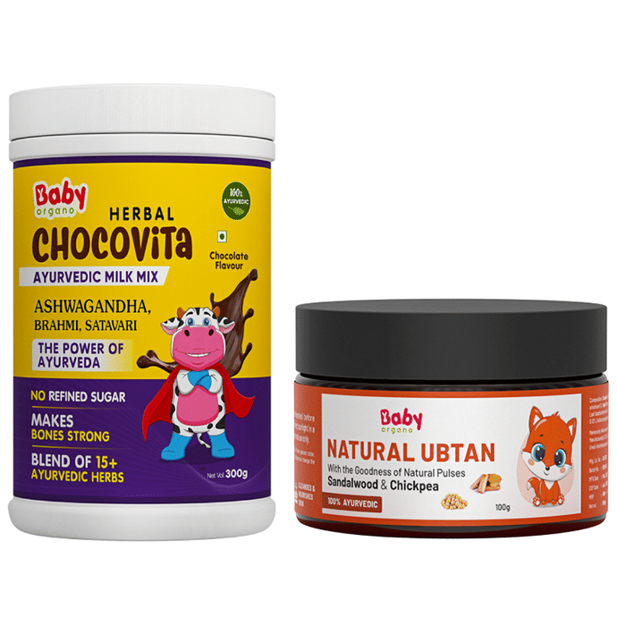 Baby Organo Combo Pack of Babyorgano Chocovita (300gm) & Ubtan (100gm)