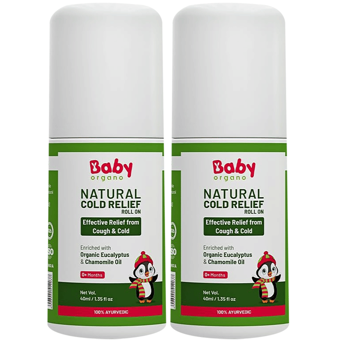 Baby Organo Natural Cold Relief Roll On with Organic Eucalyptus Oil (40ml Each)