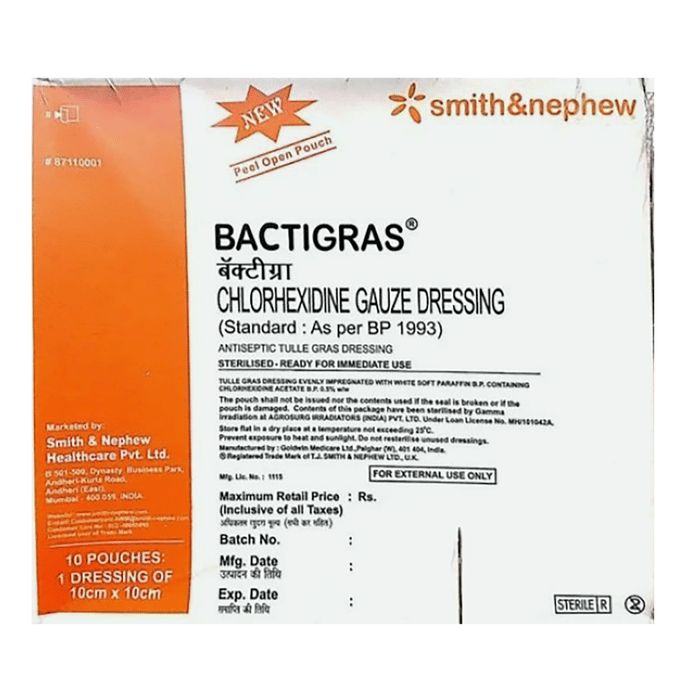Bactigras Dressing Bandage 10cm x 10cm