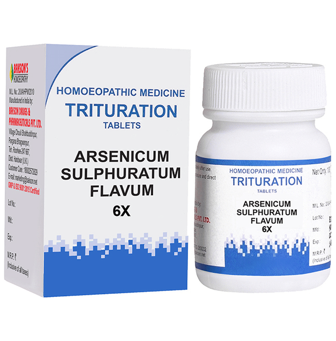 Bakson's Homeopathy Arsenicum Sulphuratum Flavum Trituration Tablet 6X