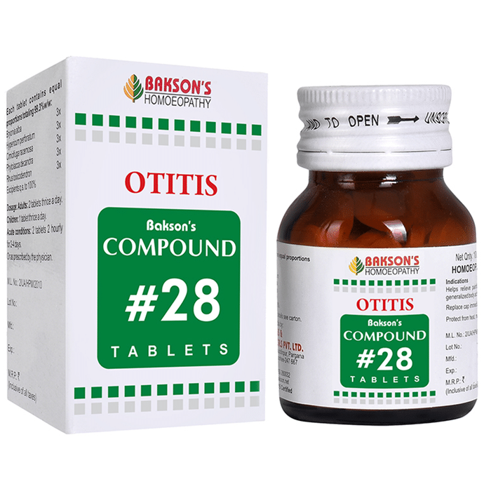 Bakson's Homeopathy Compound # 28 Otitis Tablet