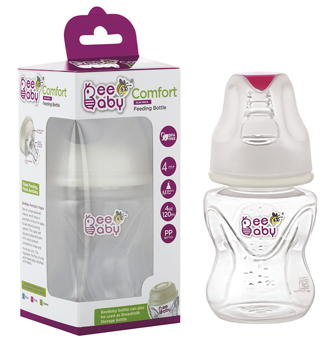 Bee Baby Comfort Slim Neck Feeding Bottle Pink